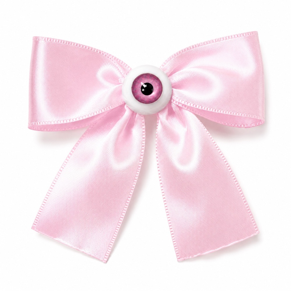 Bow Eyeball Clip – 1.5” Ribbon - Blush Blossom